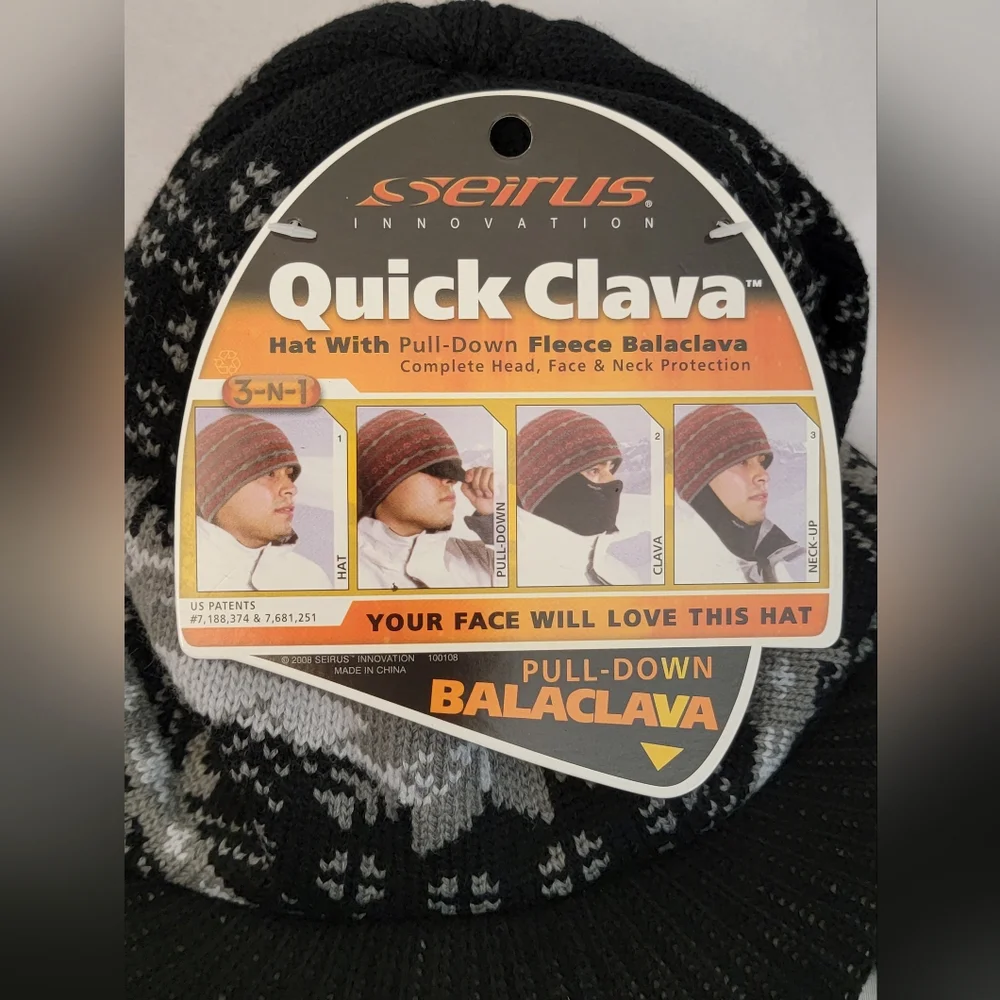 NWT Seirus Innovation 3-n-1 Quick Clava Balaclava One Size